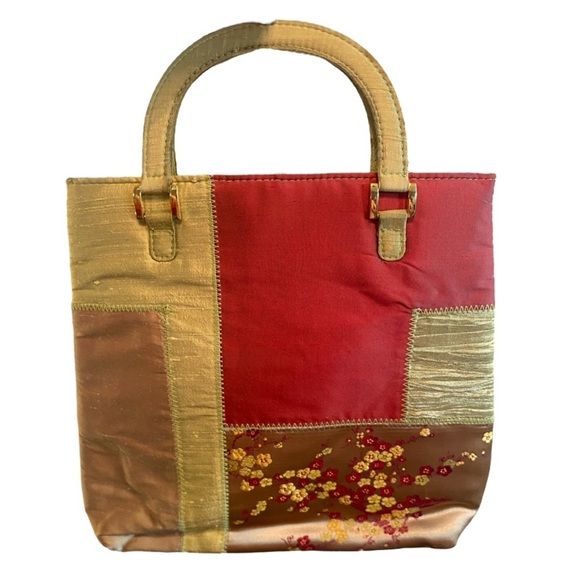 Bath And Bodyworks Womens Vintage Patchwork 90s Y2k Asian Theme Small Handbag - Picture 2 of 6